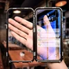 Ultra Thin Phone Case Metal Magnetic Bumper Adorption Tempered Glass Phone Back Case Cover for iPhone X and More