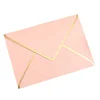 WXF-130 Luxury rose gold color pink paper gift cards packaging envelope custom logo gold foil stamping paper envelopes