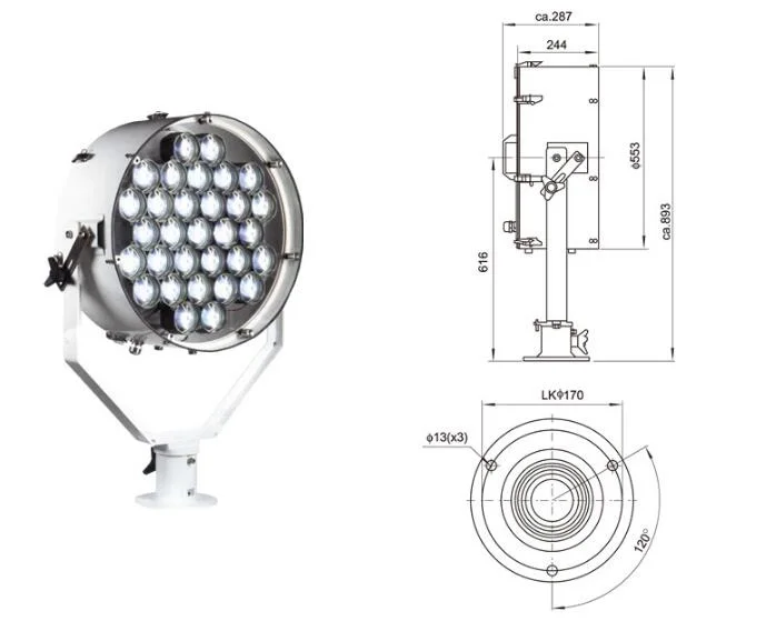 450Wboat LED Search Light 110v marine light for boat lighting TZ450