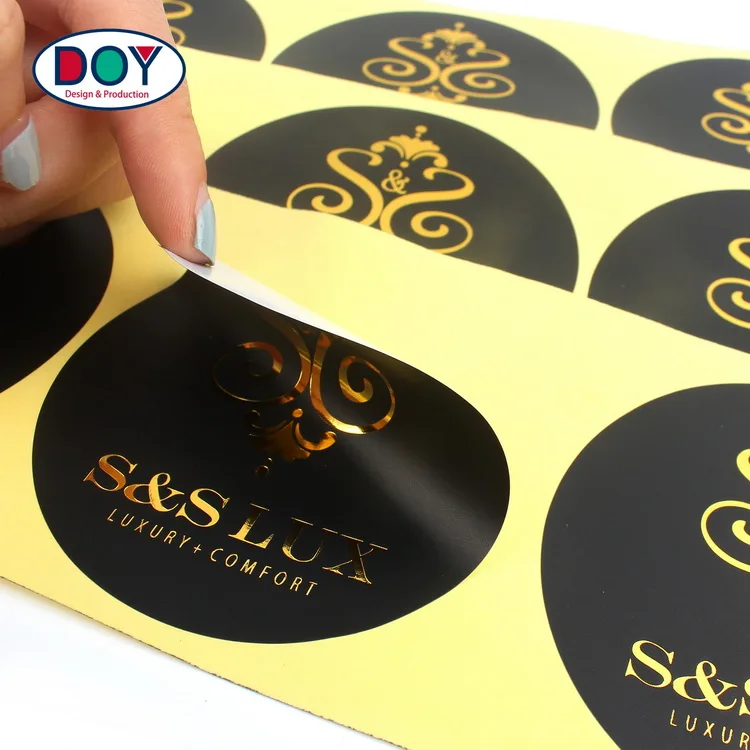 Private Design Custom Die Cut Adhesive Paper Stickers With Shiny Gold ...
