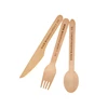 100pcs knife 100pcs spoon 100pcs fork biodegradable disposable wooden tableware