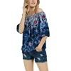 Ladies Sexy Spaghetti Strap Tunic Floral Print Blouse Womens Summer Off Shoulder Tops