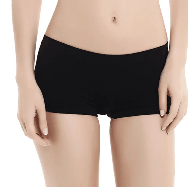 Women seamless solid plain super stretchy boxer briefs