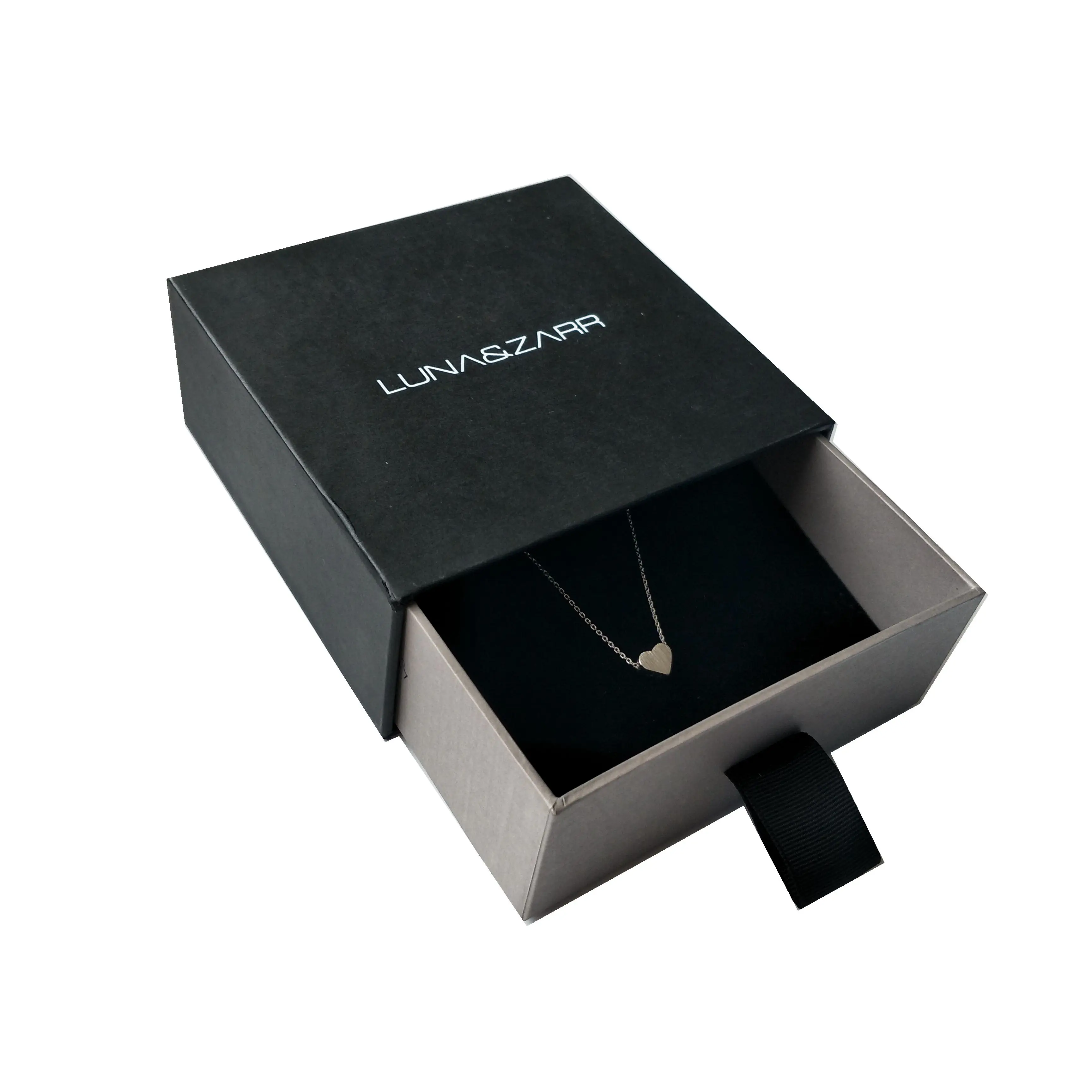 自定义标志豪华黑色项链领带太阳镜抽屉礼品纸盒包装
