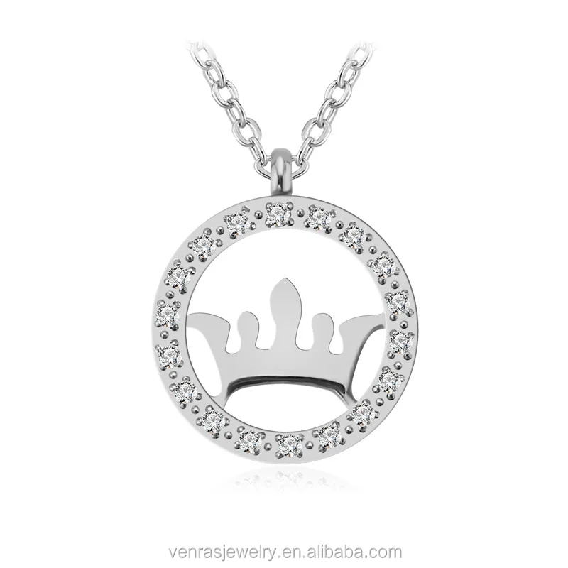 Fashion Gold Rose Silver King Crown Pendant Statement Fashion Gold Rose Silver King