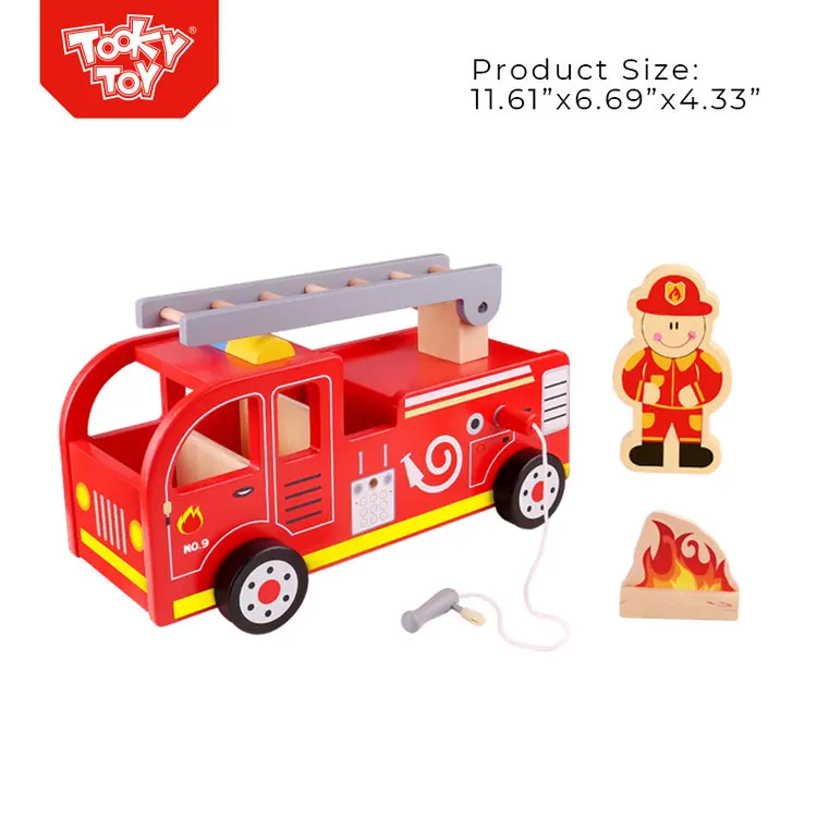 wooden fire engine ride on