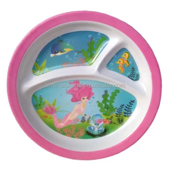 High Quality Kids Melamine Divided Plate With 3 Compartment High Quality Kids Melamine Divided Plate With 3 Compartment
