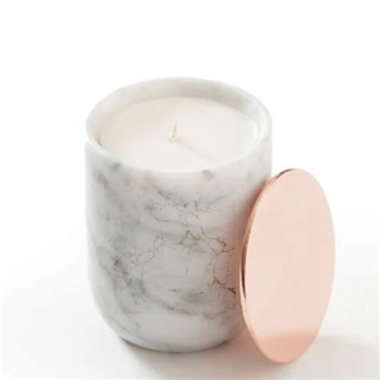Fashion Home Decor Wholesale Marble Candle Jar With Rose Gold Lid Buy