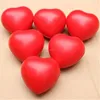 Red heart shape Pu foam stress ball with custom logo