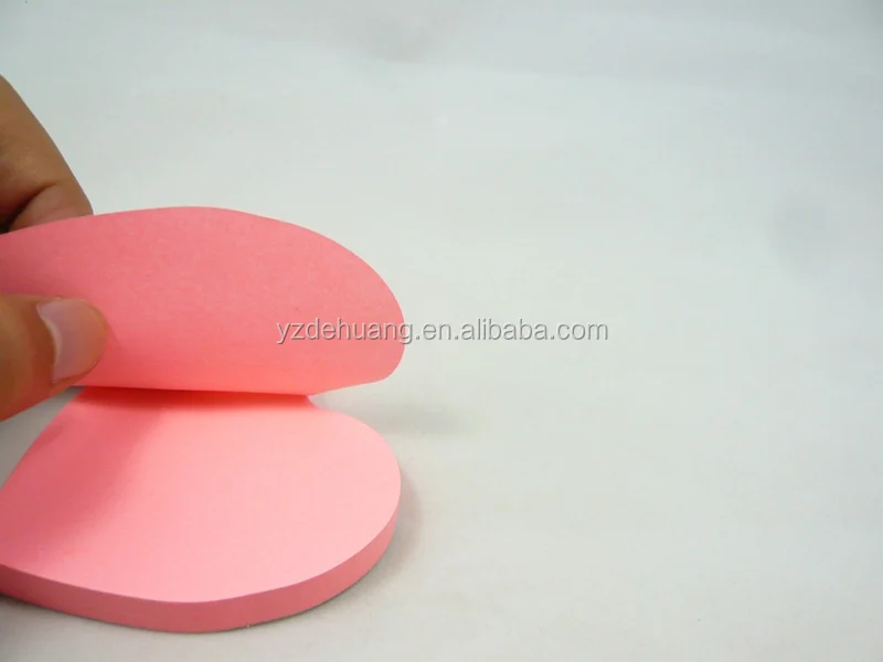 wholesale china supplier pink heart shaped custom sticky notes