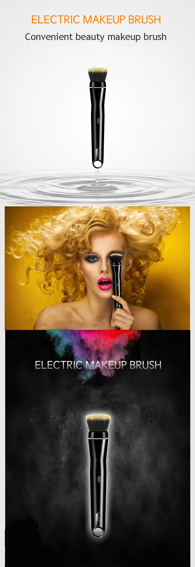 2-in-1 Automatic Rotating Rechargeable Electric Makeup Brush Beauty Facial Tool for Face Use