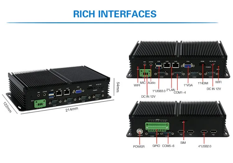 Hot Embedded Intel J1900 Quad Core Fanless Mini Desktop Computer Industrial Pc Gpio For Option
