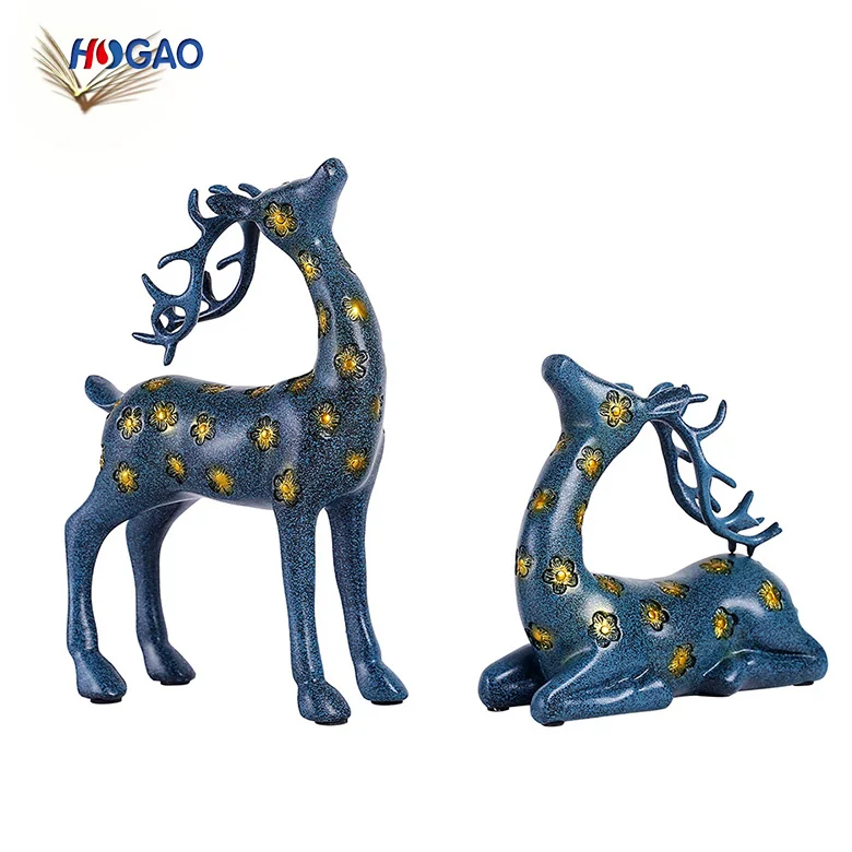 European reindeer figurine retro ChristmaslLucky deer statue gifts & crafts resin craft home decor deer statue for home office