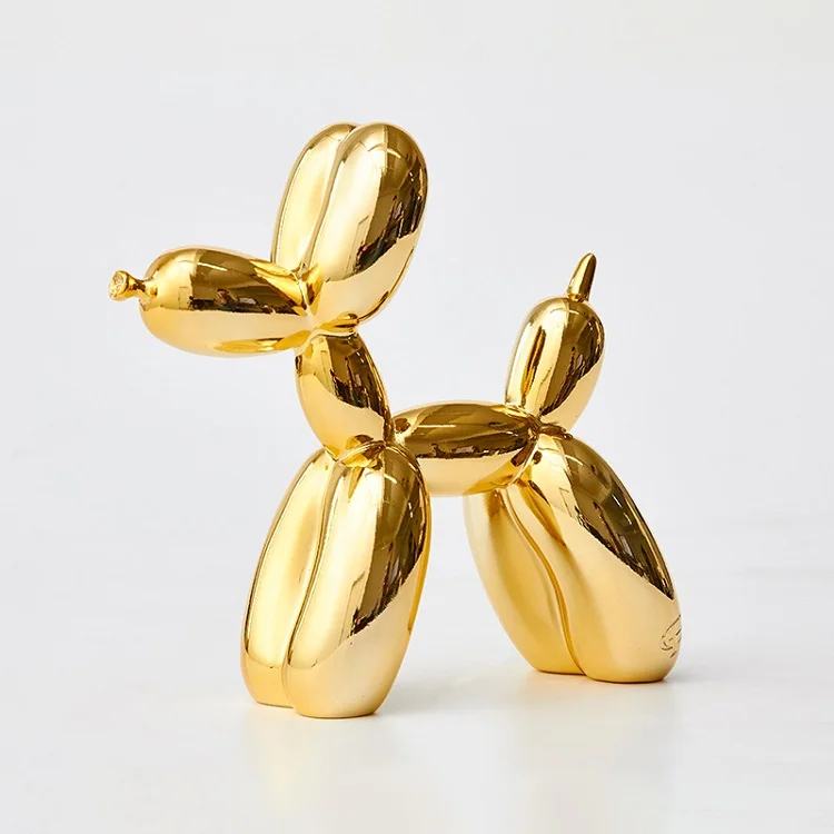 Online Verkauf Dropship Dekoration Home Decor Luxury Gold Rot Silber Ballon Hund Statue