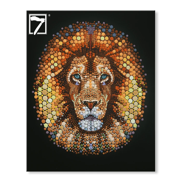 Animal Head Wall Decoration Ben Heine Animal Lion In Dot Circlsm ...