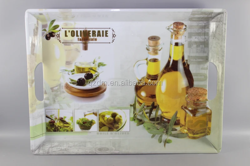 20"Melamine Tray With Handle , Homeware Tray