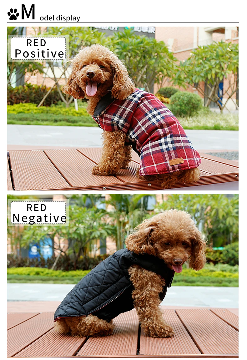 Reversible Checked Dog Jacket Coat Winter Warm Wholesale Dog Clothes Buy Wholesale Dog Clothes