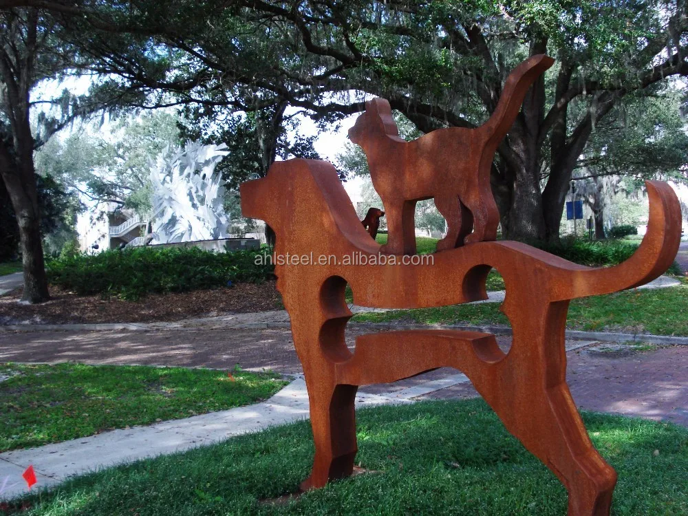 De Metal Moderno Arte Escultórico Esculturas Rusty Corten Jardín Arte