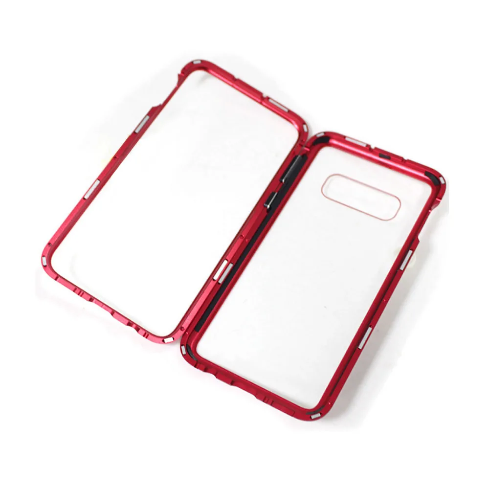 In stock Magnetic full Metal Tempered Glass cover For Samsung S10Plus S10 S10lite flip cell phone case