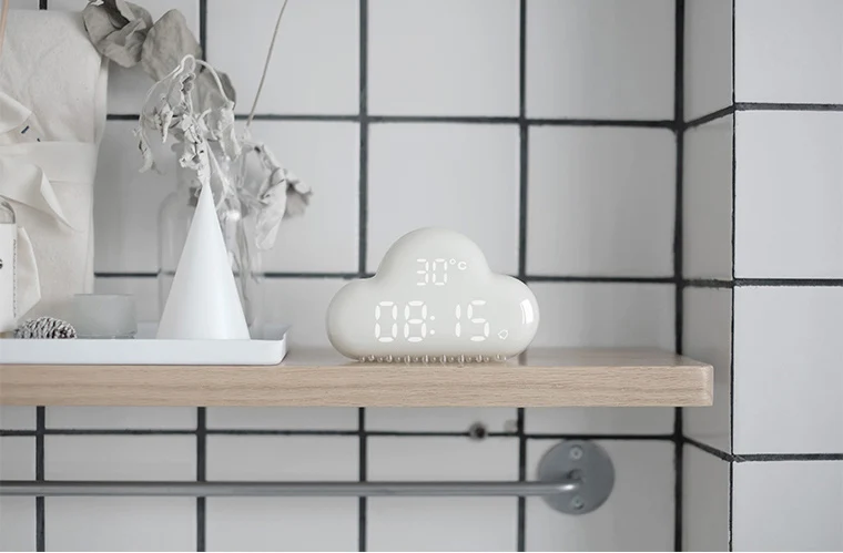 Digital clock cloud shape night light