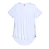 Wholesale side zipper tees curved hem longline t shirt multi fold fishtail t-shirt blank tee custom