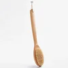 OEM High quality Long handle natural wood and soft boar bristle bath cleaning body skin brush For Perfect Christmas sales gift