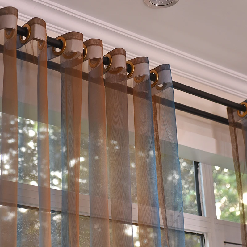 Stripes Shade Curtains Bedroom Tulle Custom Mediterranean Style Home Decor 