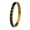 Modern Stainless Steel Black Roman Numerals Bracelet Unisex