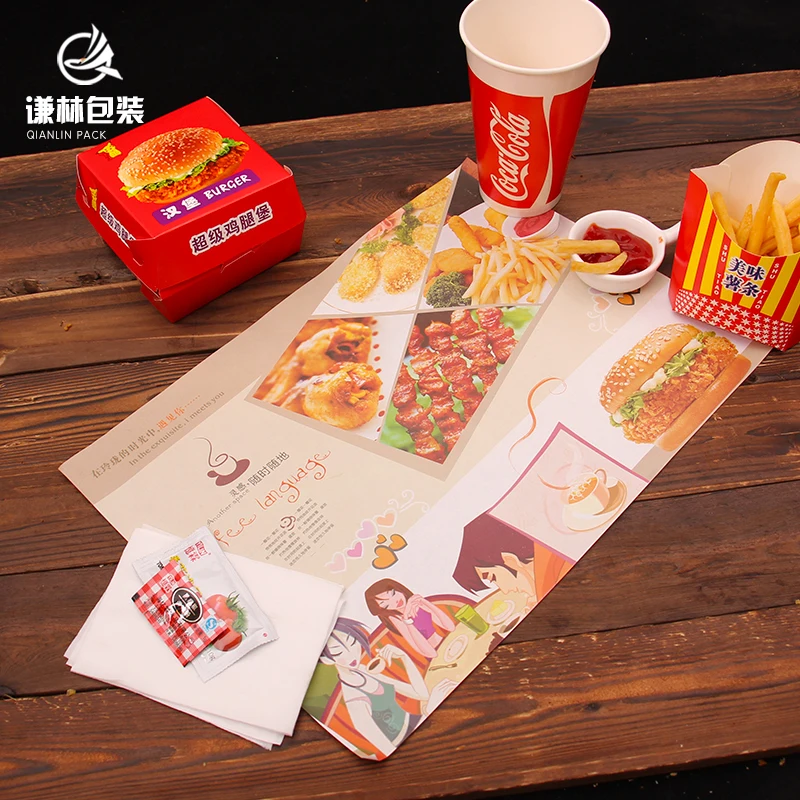 Disposable Custom Printed Paper Placemats For Fast Food Store - Buy ...