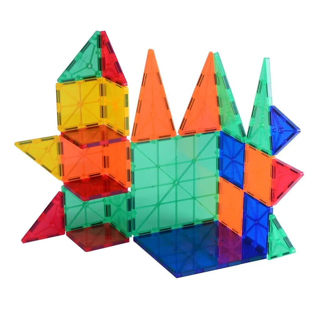 Buy Joy Mags Magnetic Tiles Clear Building Blocks Construction Stacking ...