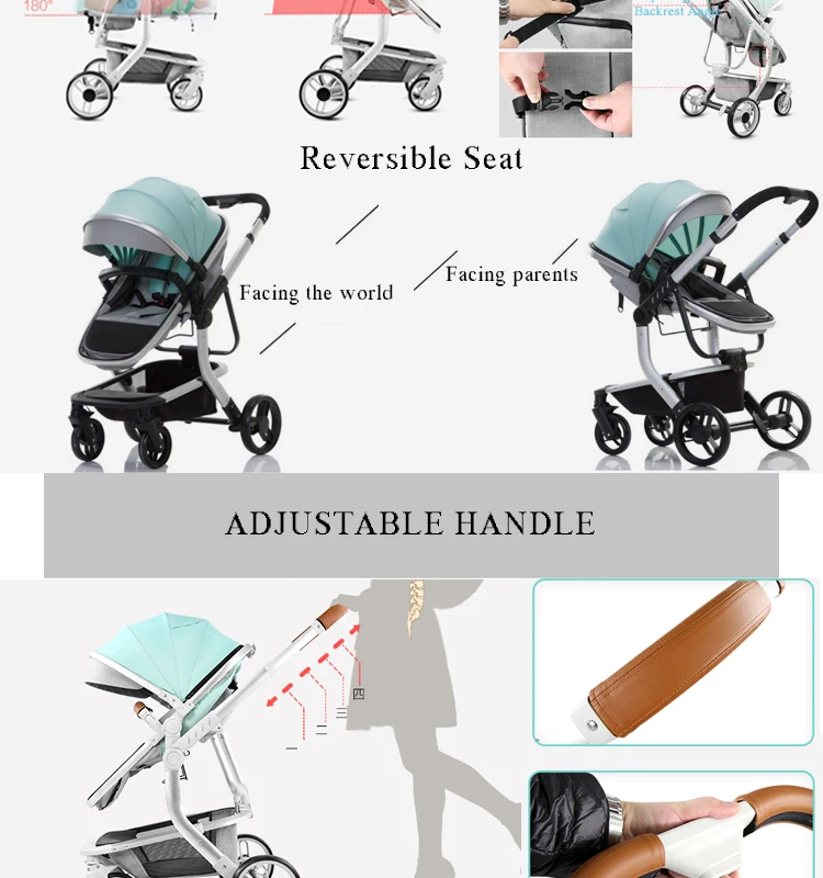 En 1888 Approved Luxury High Landscape Baby Stroller 3 In 1 With Car Seat Buy Baby Stroller