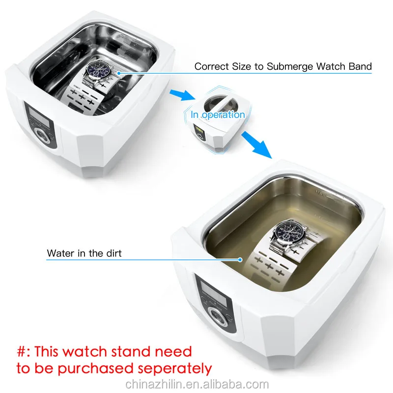 Portable Jewelry Dental Watch Ring Cleaning Electronic Washing Digital Ultrasonic Cleaner 1.4L 
