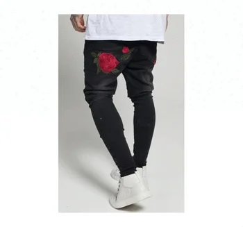 black jeans with rose
