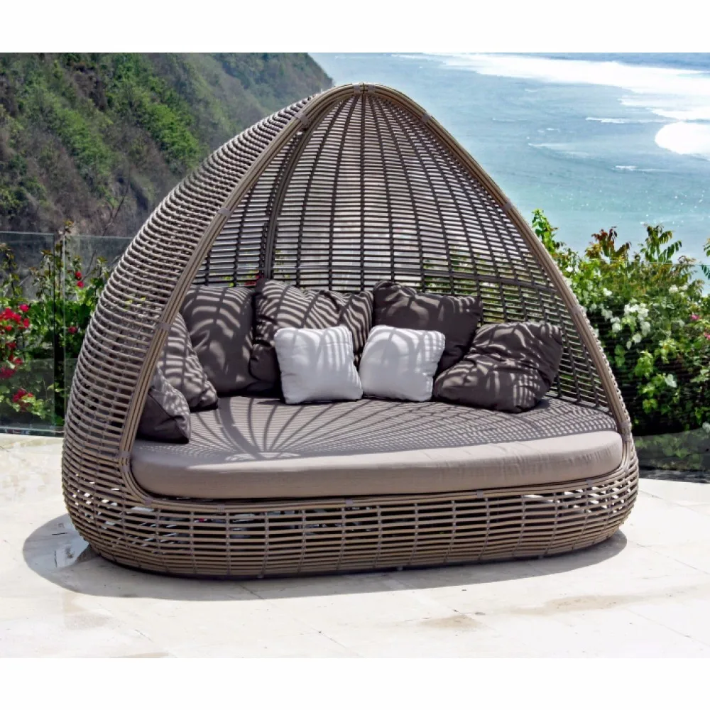 Cheap All Weather Outdoor Wicker Furniture Patio Shade Daybed - Buy