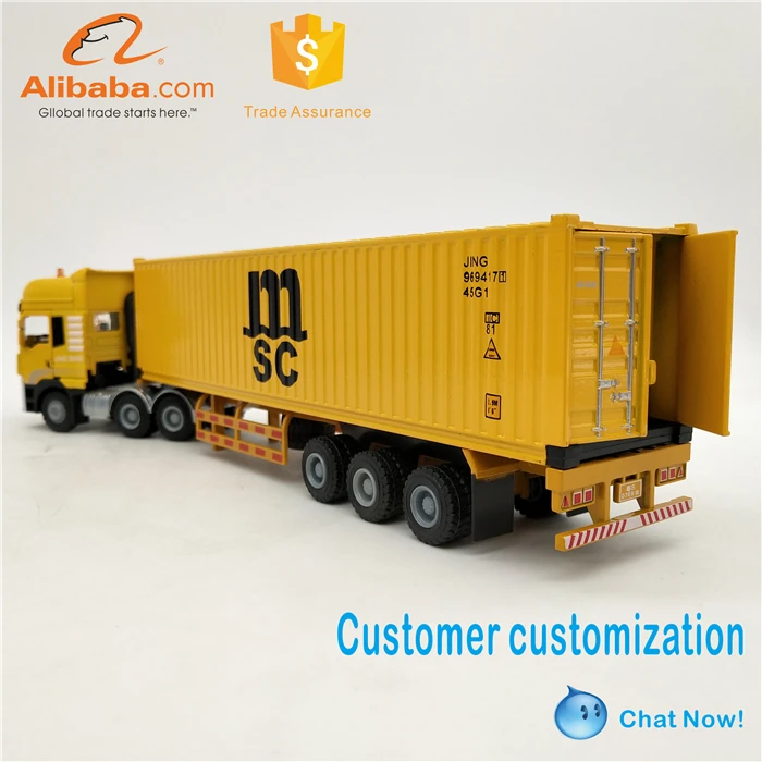 1 50 diecast container truck model MSC container truck model model container truck with scale