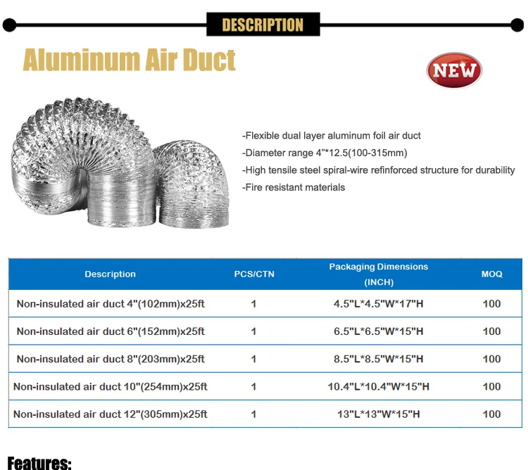 10 Inch (254mm) Flexible Air Conditioning Duct Buy Flexible Air