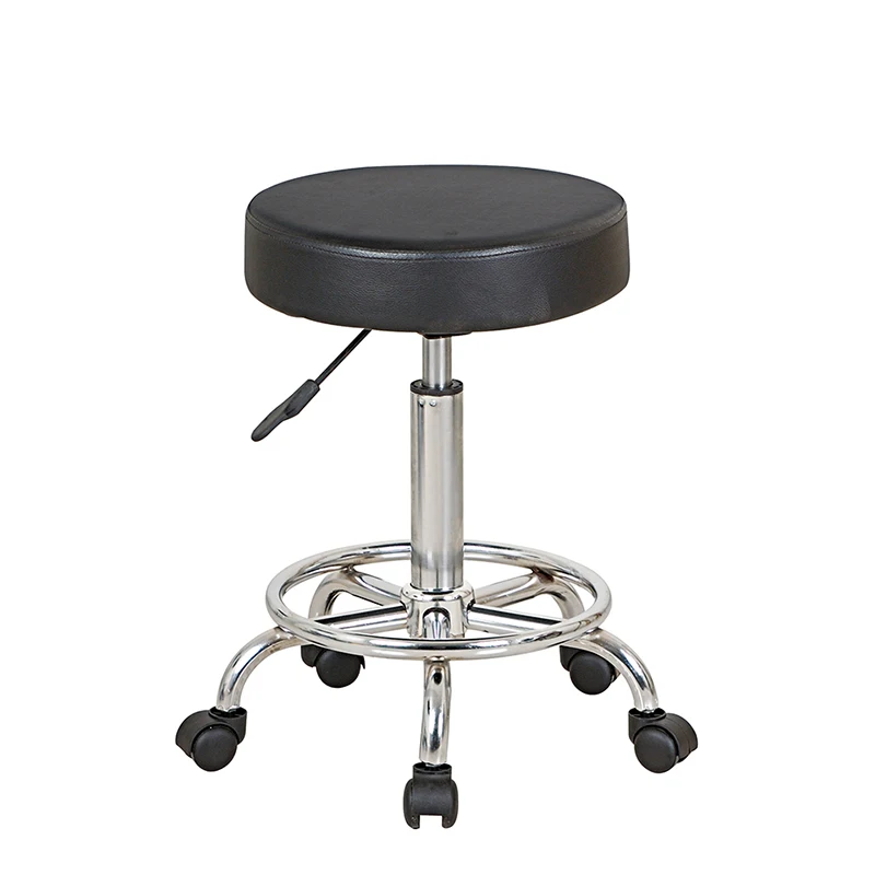 Wholesale Pu Leather Swivel Adjustable Salon Bar Stool With Wheel - Buy ...