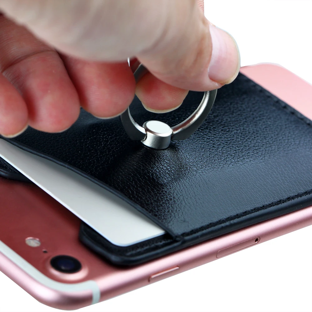 smartphone cardholder with rfid with ring stand