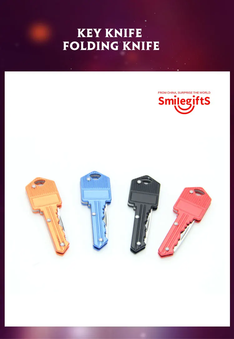 Ready To Ship Cute Key Knife Stainless Steel Keychain Key Shaped