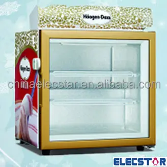Counter Top Small Ice Cream Freezer Fridge Glass Mini Freezer