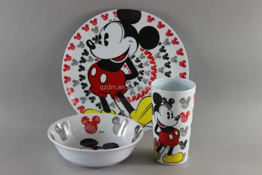 3 Pieces Melamine Dinner Set With Famous Design