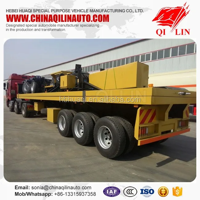 Latest technology tri-axle flatbed trailer , flatbed trailer with container lock for sale
