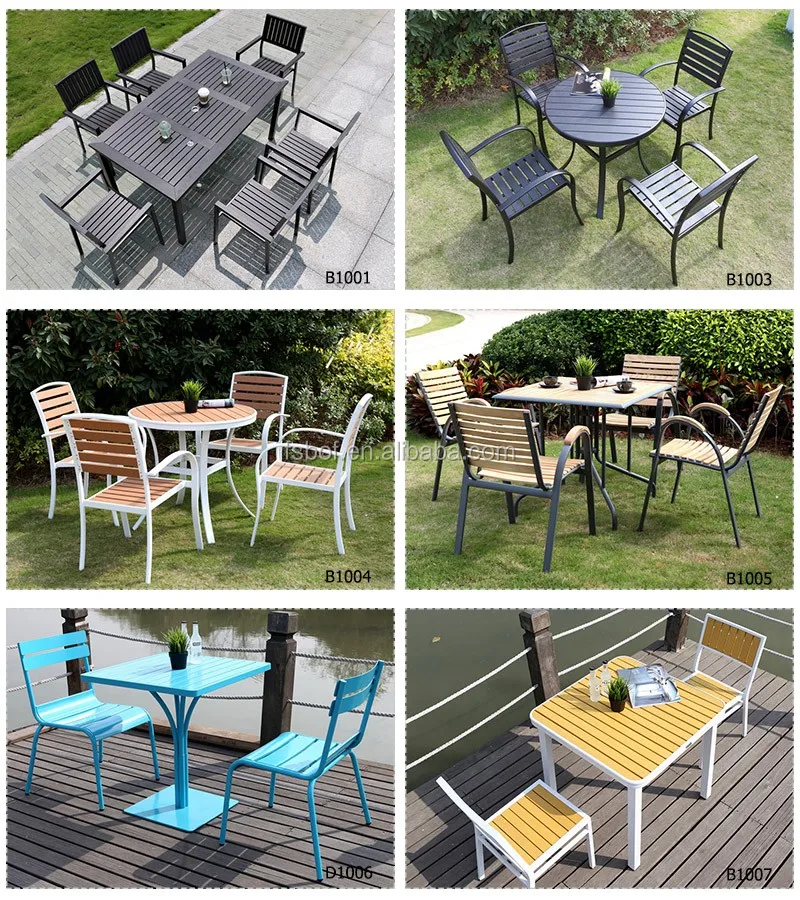Outdoor Restaurant Furniture Set Aluminum Chair And Table Used For