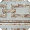 Chinese Carrara Yellow Shell Border Polished Shell Mosaic Decorative Tile
