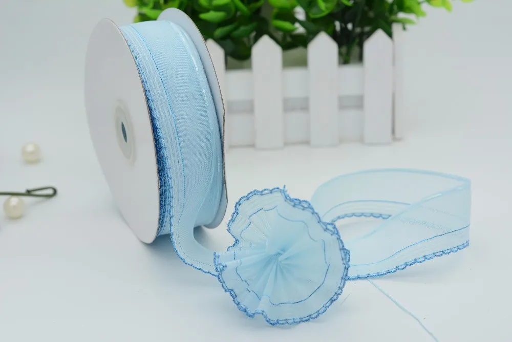 9mm Customized Coloful Pull String Ribbons With Woven Edged Ribbon