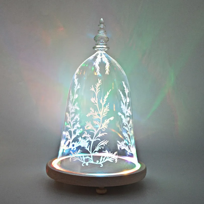 Glass Dome Beauty And The Beast With Inside Lights With Wood Base Buy