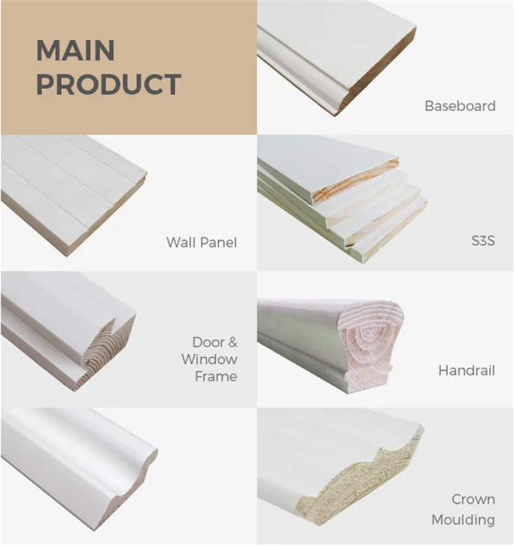 Primed door and window frame moulding