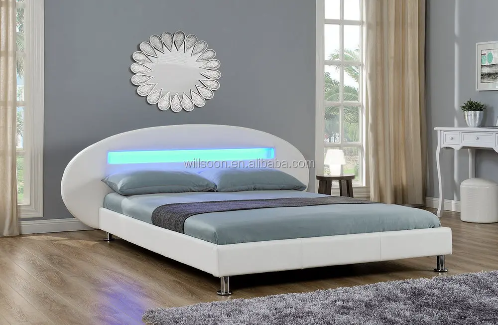 Modern Bed Design Bedroom Furniture Double/king Size Headboard Led 