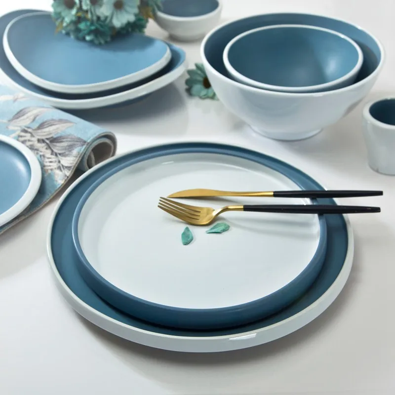product-High Quality Dinner Set Wedding, Green Plates Restaurant Ceramic Dinnerware, Color Hotel Din-2
