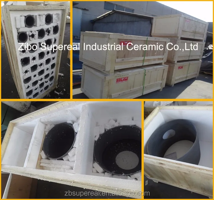 Silicon Carbide Wear Ceramic Lining Tubes / Parts